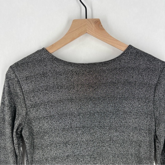 Reformation Esen Knit Dress in Chrome Sparkle Metallic Long Sleeve Party Dress - Picture 11 of 14